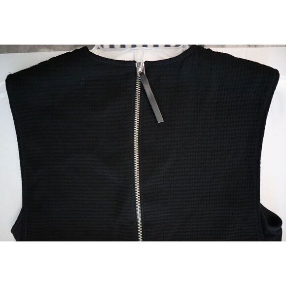 Helmut Lang Women's Sz 6 Black Textured Sleeveless Front Slit V-Neck Maxi Dress - Picture 10 of 13